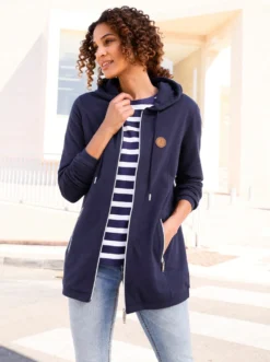 Sweatjacke in weich angerauter Qualität