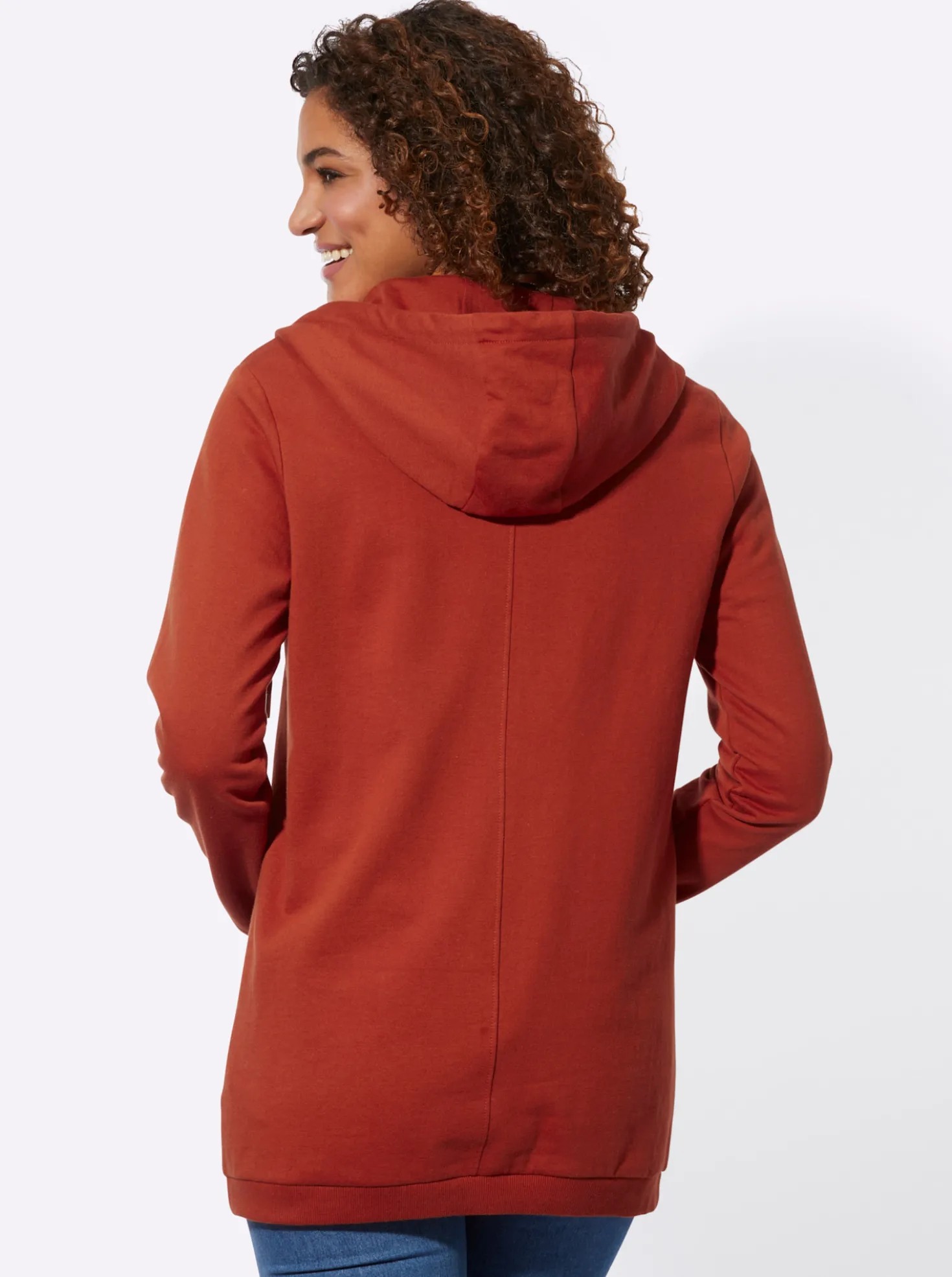 Sweatjacke in weich angerauter Qualität