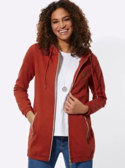 Sweatjacke in weich angerauter Qualität