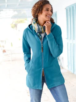 Sweatjacke mit 2-Wege-Reißverschluss