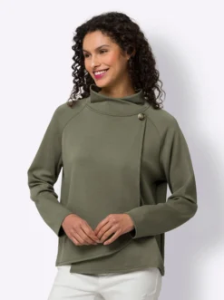 Sweatshirt in asymmetrischer Wickel-Optik