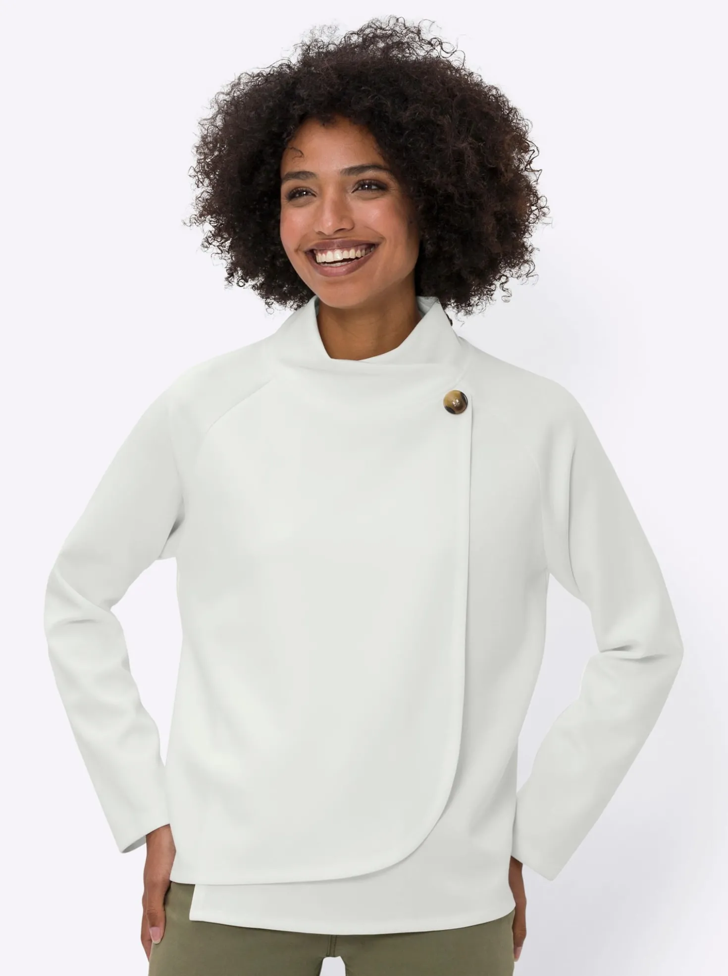 Sweatshirt in asymmetrischer Wickel-Optik