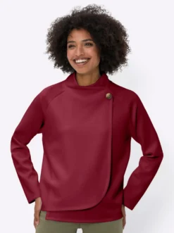 Sweatshirt in asymmetrischer Wickel-Optik
