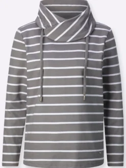 Sweatshirt mit überlappendem Rollkragen