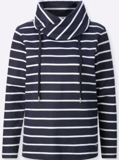 Sweatshirt mit überlappendem Rollkragen