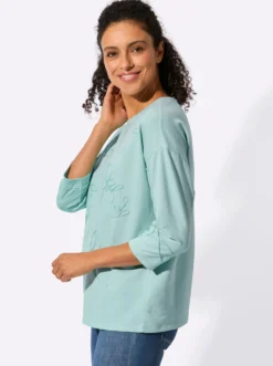 Sweatshirt mit floraler Kurbelstickerei
