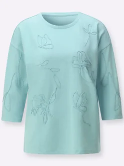 Sweatshirt mit floraler Kurbelstickerei