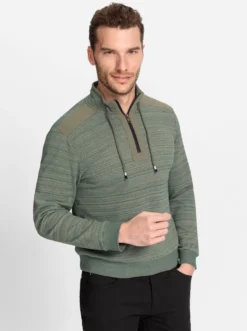 Sweatshirt mit gewebten Twill-Besätzen