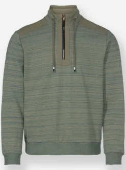 Sweatshirt mit gewebten Twill-Besätzen
