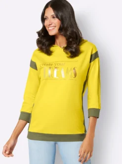 Sweatshirt mit goldfarbenem Folien-Print