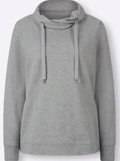 Sweatshirt mit halsfernem Rollkragen