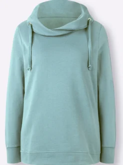 Sweatshirt mit halsfernem Rollkragen