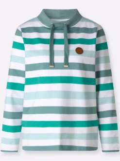 Sweatshirt mit halsfernem Stehkragen