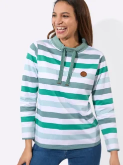 Sweatshirt mit halsfernem Stehkragen