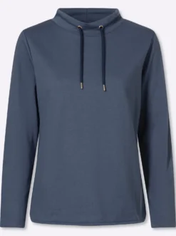 Sweatshirt mit halsfernem Stehkragen