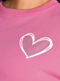 Sweatshirt mit Herz- und Statement-Print
