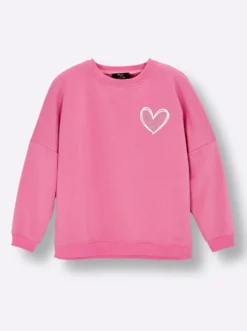Sweatshirt mit Herz- und Statement-Print