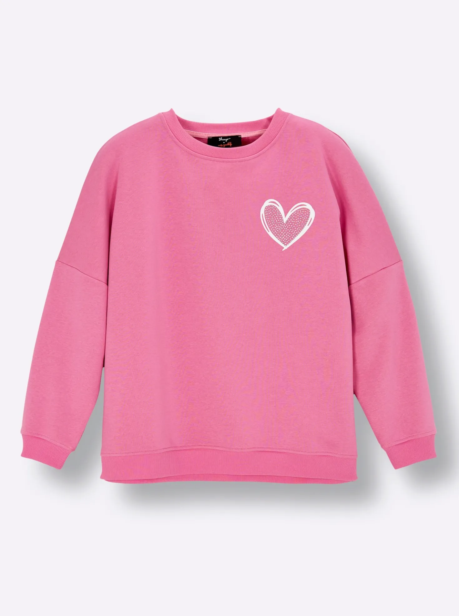 Sweatshirt mit Herz- und Statement-Print