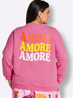 Sweatshirt mit Herz- und Statement-Print