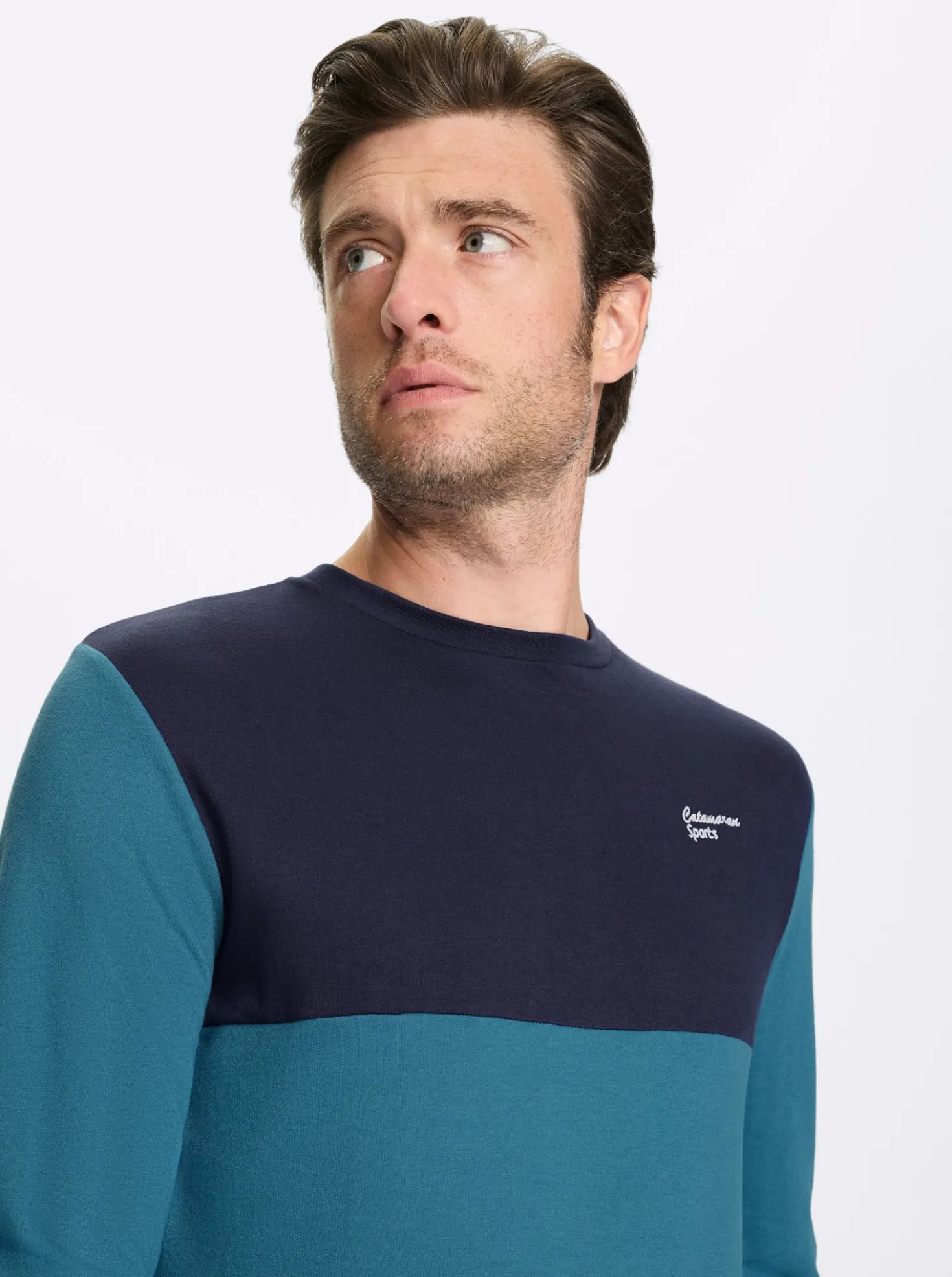 Sweatshirt mit Kontrast-Einsatz