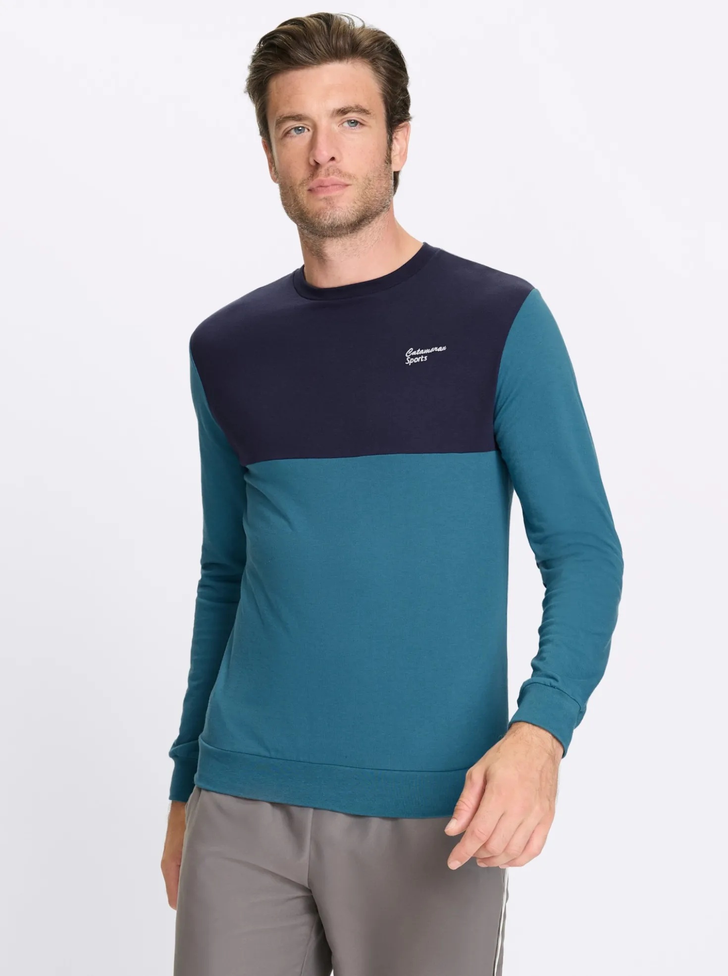 Sweatshirt mit Kontrast-Einsatz