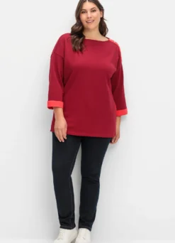 Sweatshirt mit kontrastfarbenen Details