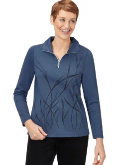 Sweatshirt mit Motiv-Druck