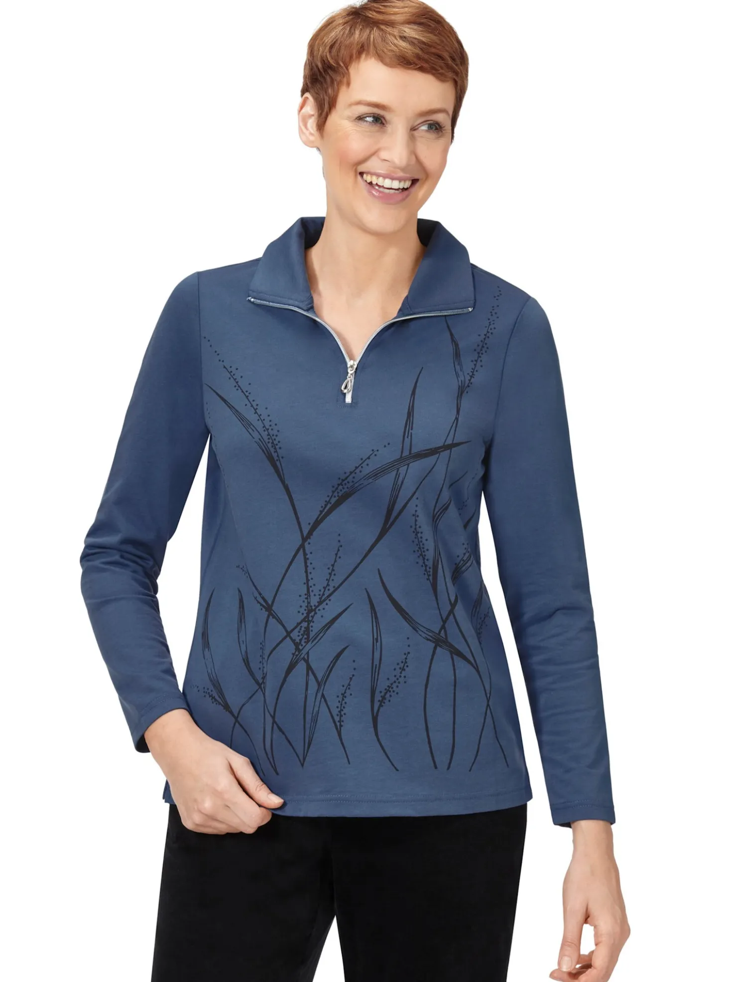 Sweatshirt mit Motiv-Druck