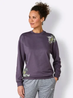 Sweatshirt mit platziertem Blumendruck