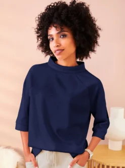 Sweatshirt mit Stehkragen
