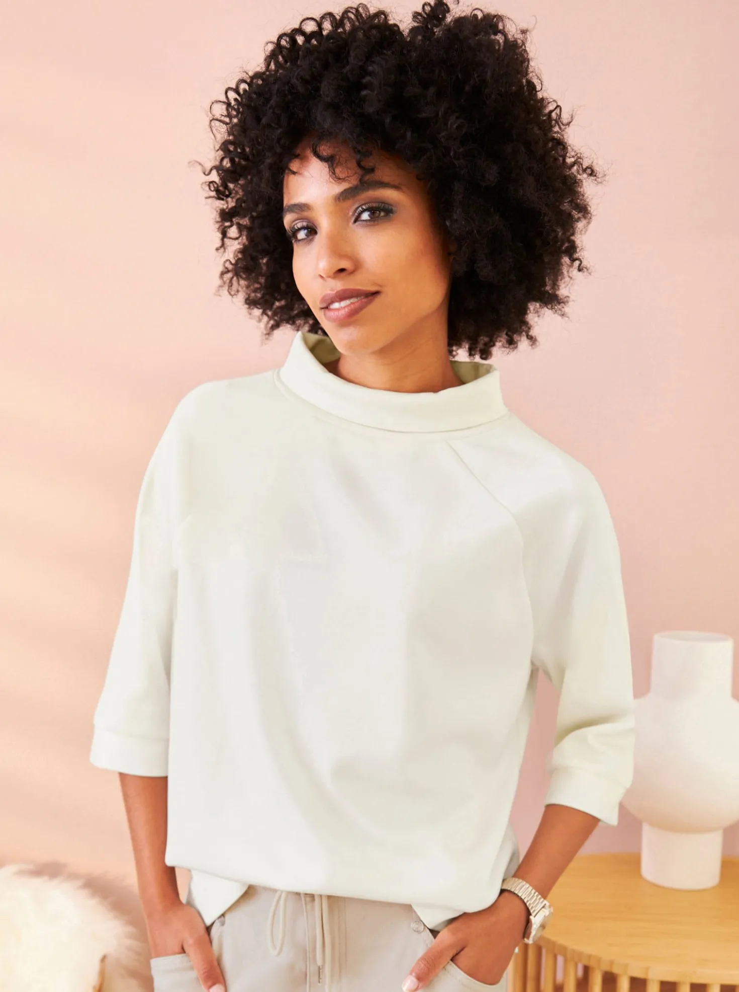 Sweatshirt mit Stehkragen