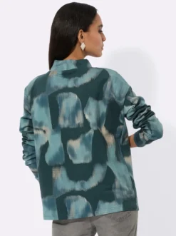 Sweatshirt mit weitenregulierbarem Kragen