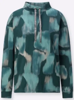 Sweatshirt mit weitenregulierbarem Kragen