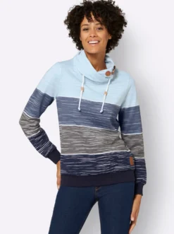 Sweatshirt mit Zierknöpfen am Kragen