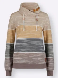 Sweatshirt mit Zierknöpfen am Kragen