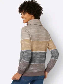 Sweatshirt mit Zierknöpfen am Kragen