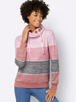 Sweatshirt mit Zierknöpfen am Kragen
