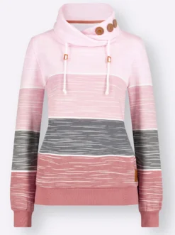 Sweatshirt mit Zierknöpfen am Kragen