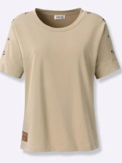 Sweatshirt mit Zierknöpfen an der Schulterpartie