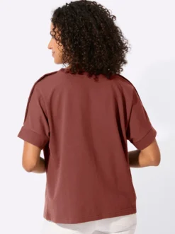 Sweatshirt mit Zierknöpfen an der Schulterpartie