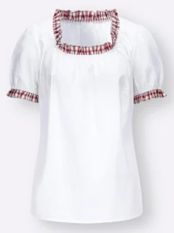 Trachtenbluse mit Rüschen-Verzierung