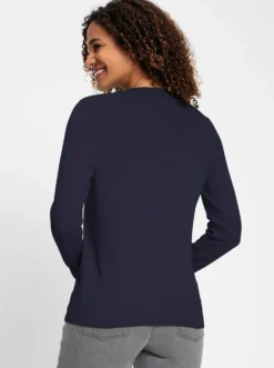 V-Ausschnitt-Pullover aus Feinstrick