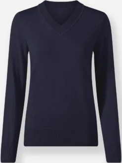 V-Ausschnitt-Pullover aus Feinstrick