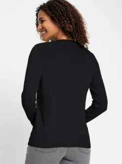 V-Ausschnitt-Pullover aus Feinstrick