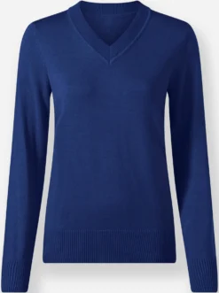 V-Ausschnitt-Pullover aus Feinstrick