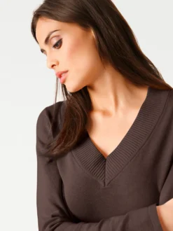 V-Ausschnitt-Pullover aus reiner Baumwolle