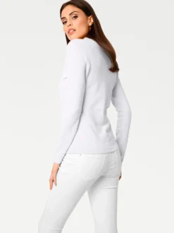 V-Ausschnitt-Pullover aus reiner Baumwolle