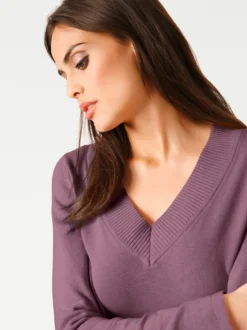 V-Ausschnitt-Pullover aus reiner Baumwolle