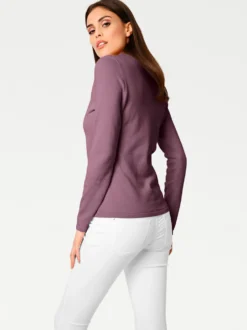 V-Ausschnitt-Pullover aus reiner Baumwolle