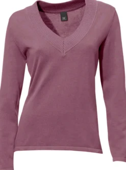V-Ausschnitt-Pullover aus reiner Baumwolle